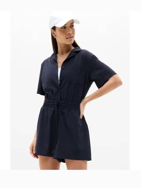 Athleta Pants - Athleta Navy Blue Romper Medium EUC MP
